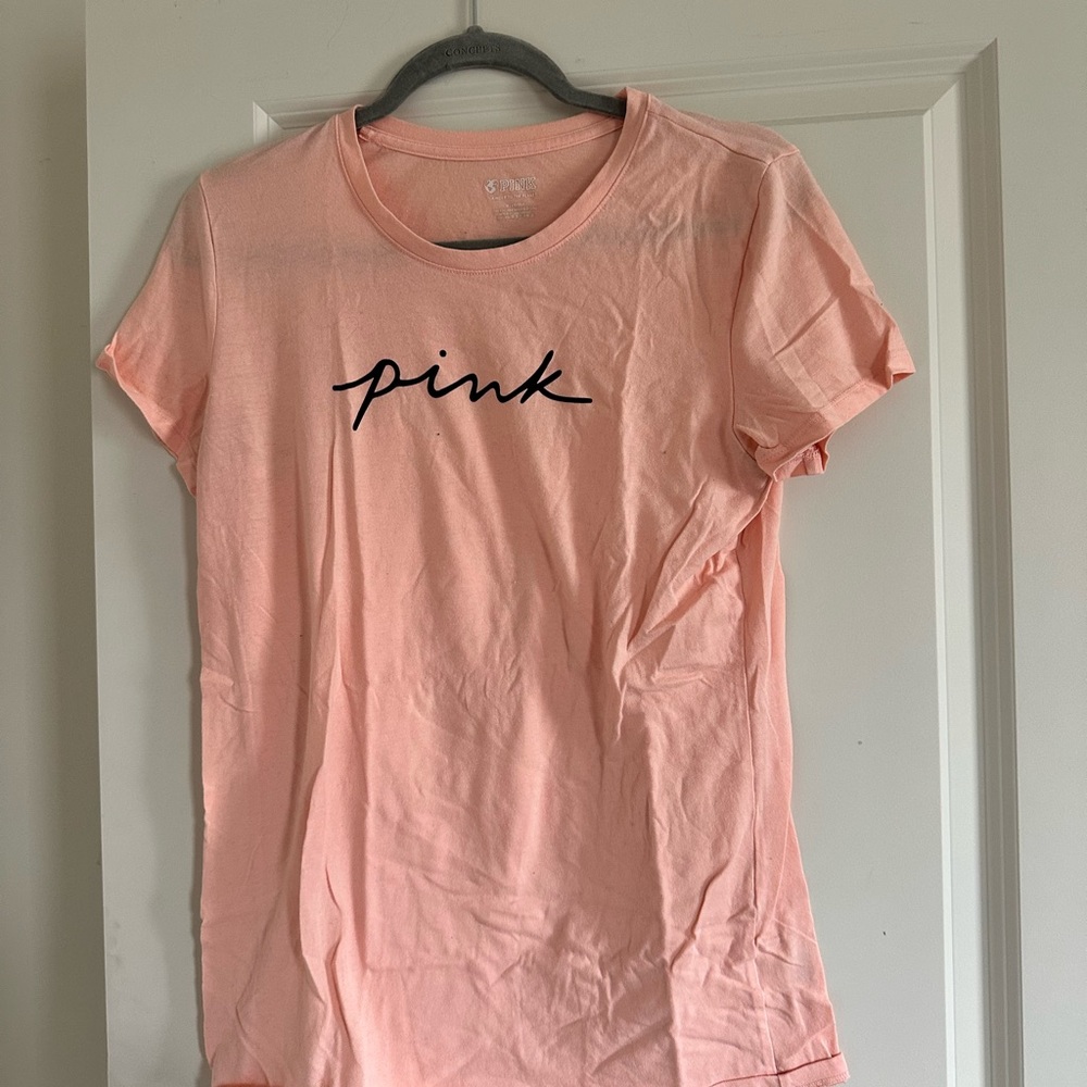 PINK Victoria's Secret Fitted Pink Short Sleeve T-Shirt